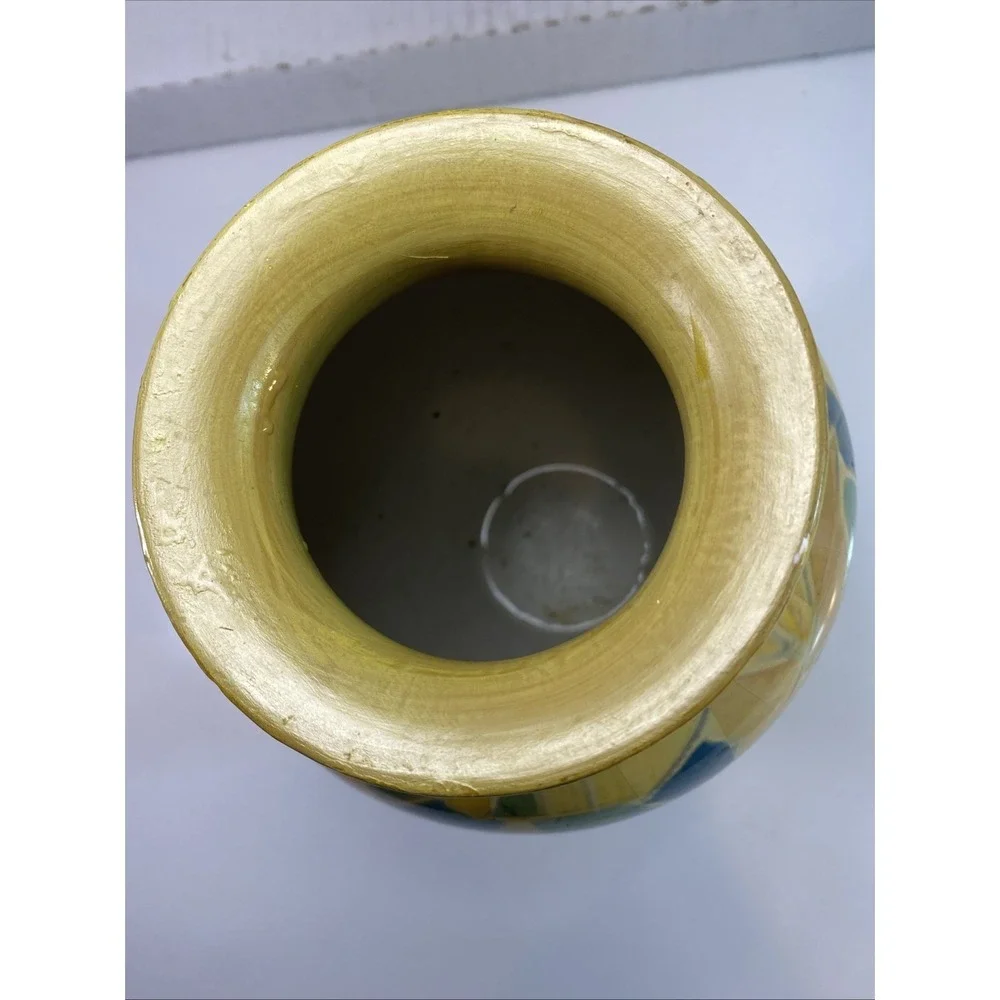 Vintage Mosaic Tulip Vase likely crafted in the‎ 1960s using pottery techniques
